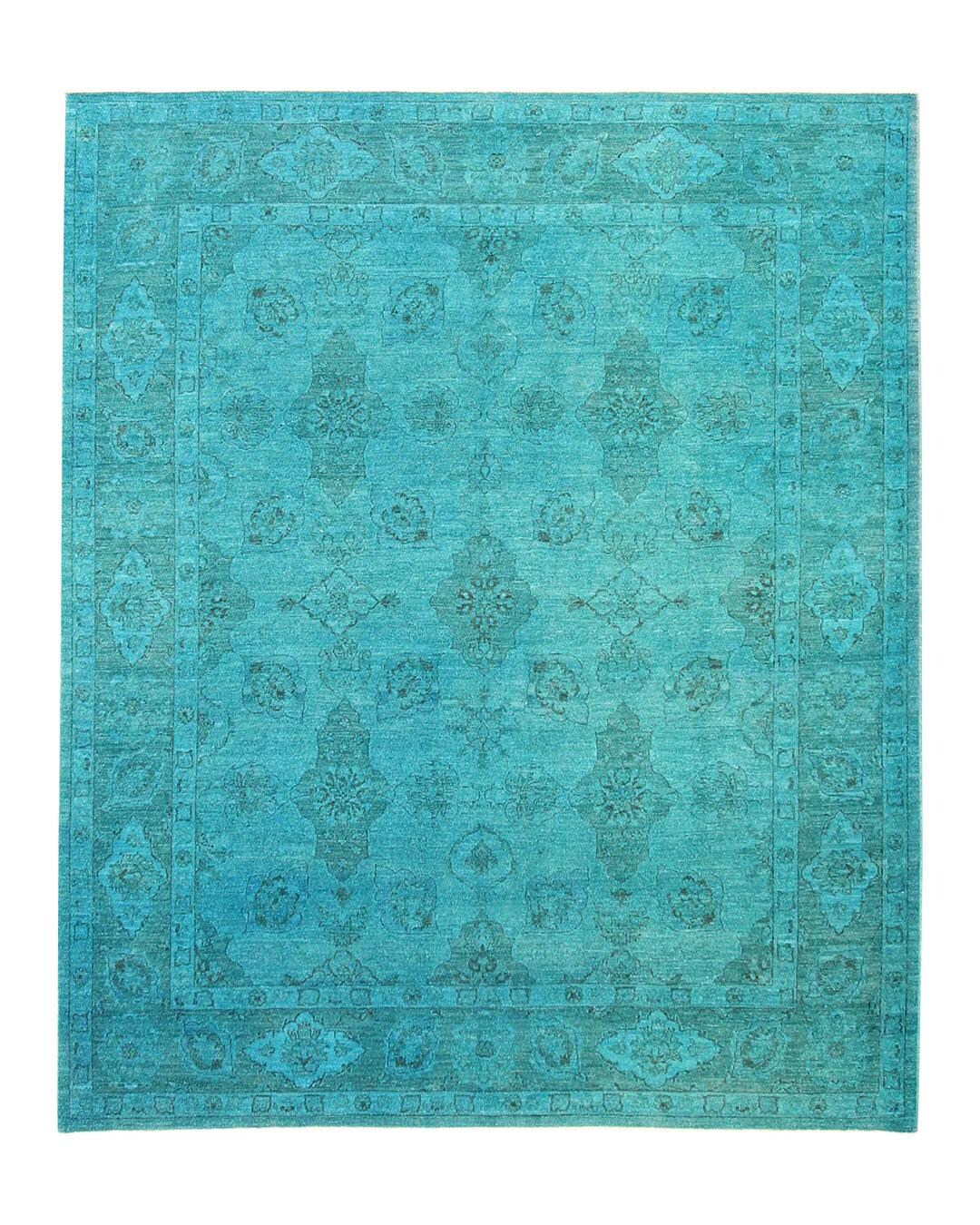 Turquoise Rug Texture Handmade Turquoise Wool Rug: 8x10 Modern Tonal Design - Etsy