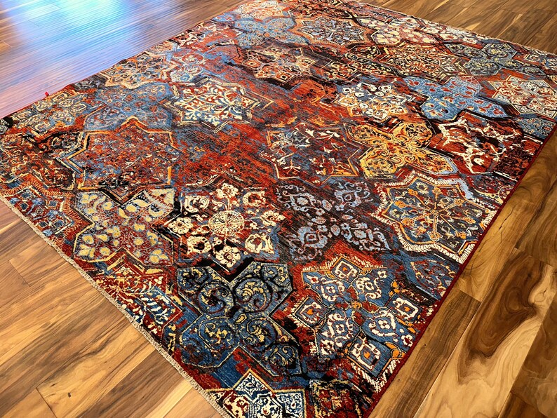 Handmade Wool Rug: Star Medallion & Moorish Tile Design - 8x10 - Etsy