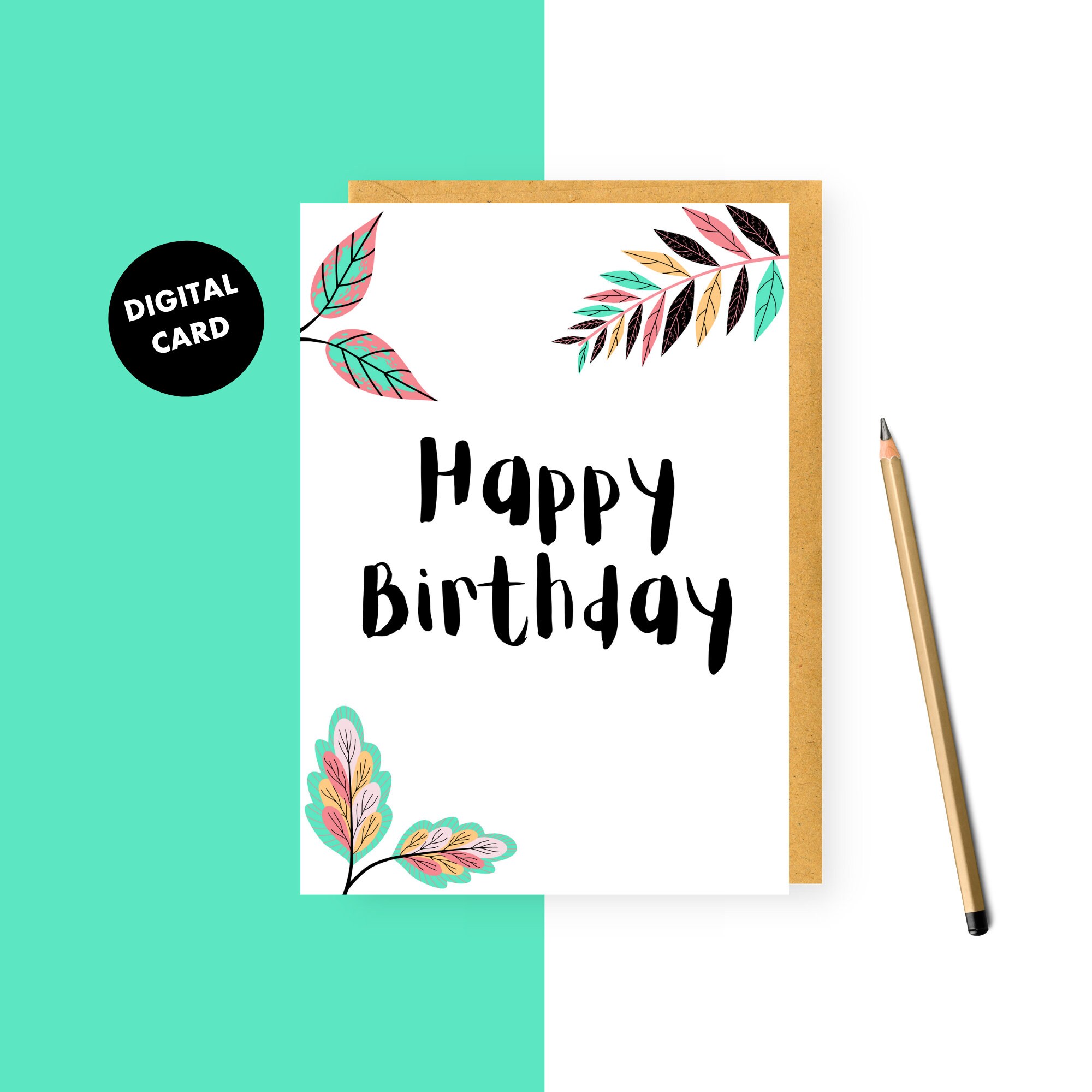 printable birthday card instant download pdf and jpeg etsy