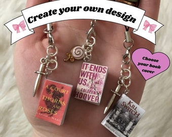 Mini book keyring to personalize / mini book / booklover