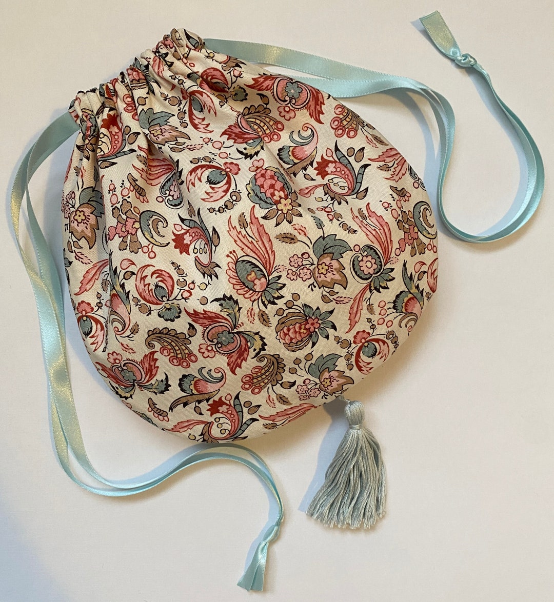 Regency Round Reticule Handmade Regency Reticule, Jane Austen Drawstring Bag, Regency Purse ...