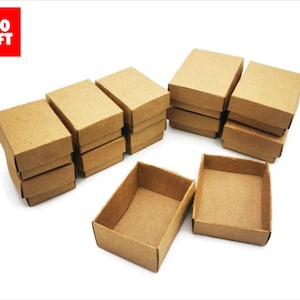 Caja De Embalaje De Regalo De Kraft Marrón Con Tapa - Cajas Para Productos Hechos A Mano - Punto De Venta - Embalaje Reciclable - Caja De Cartón - 2 X Tamaños