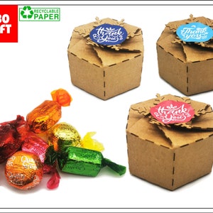 Brown Kraft Snowflake Cajas de regalo - Embalaje del producto - Caja de favor - Caja de regalo - Punto de venta - Haga la suya propia - Confitería - Baratijas