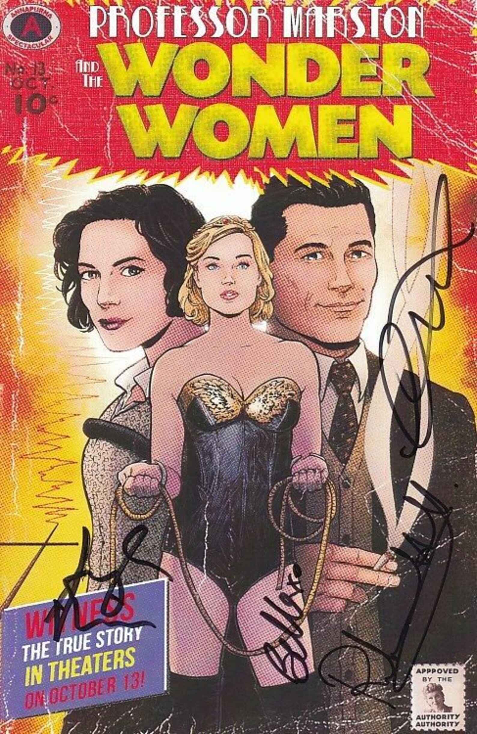 Professor Marston and the Wonder Women Signed 6.5x10 Cast Photo Luke