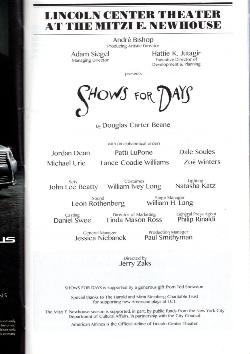 Shows for Days Signed CAST Playbill ( Patti Lupone + ) - Etsy