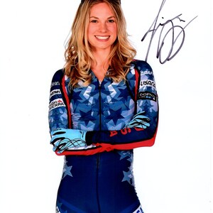 Fotografía autografiada de 8x10 de la esquiadora olímpica estadounidense Jessie Diggins