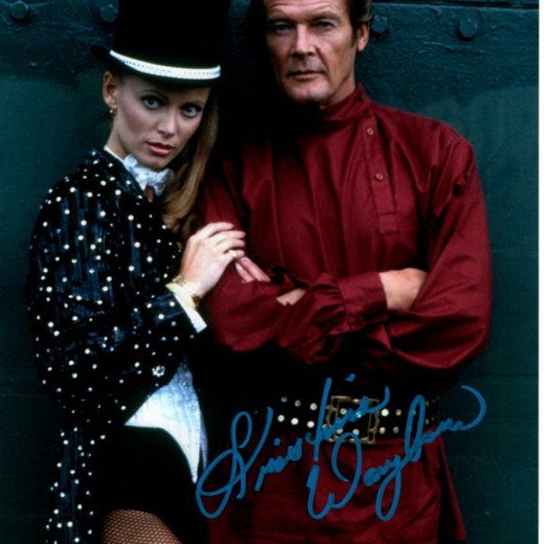 Kristina Wayborn signed autographed 8x10 James Bond 007 Octopussy w/ Roger Moore photo
