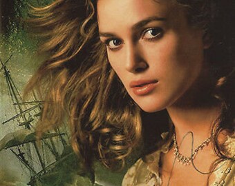 キーラ・ナイトレイの直筆サイン入り11x14パイレーツオブカリビアン