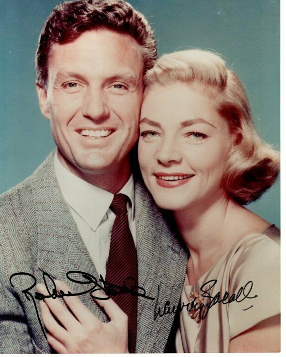 Lauren R Stack Robert Stack and Lauren Bacall Signed Autographed 8x10 the Gift of Love ...