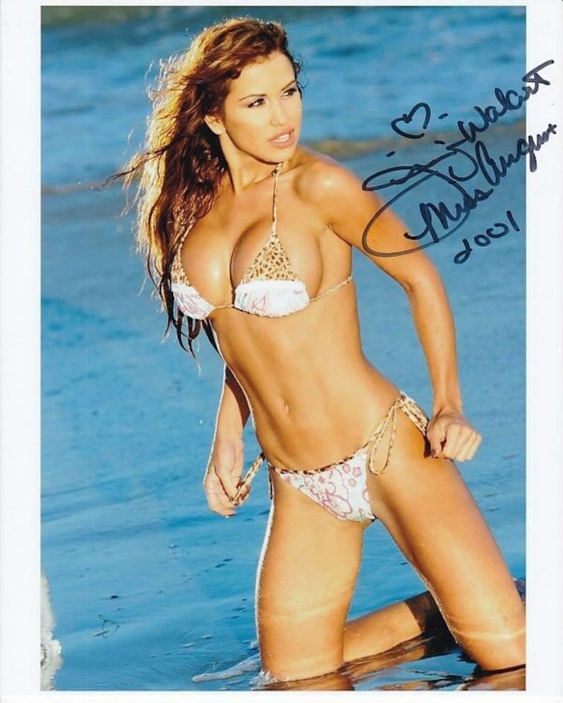 Jennifer Walcott signed autographed 8x10 bikini photo 2001 playboy playmate image 1