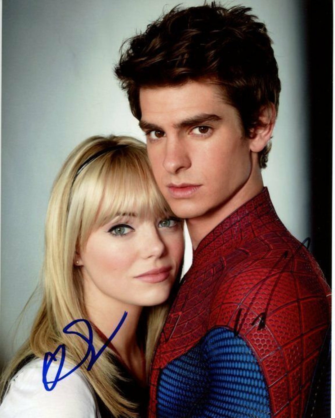 Emma Stone and Andrew Garfield Signed 8x10 the Amazing Spider-man