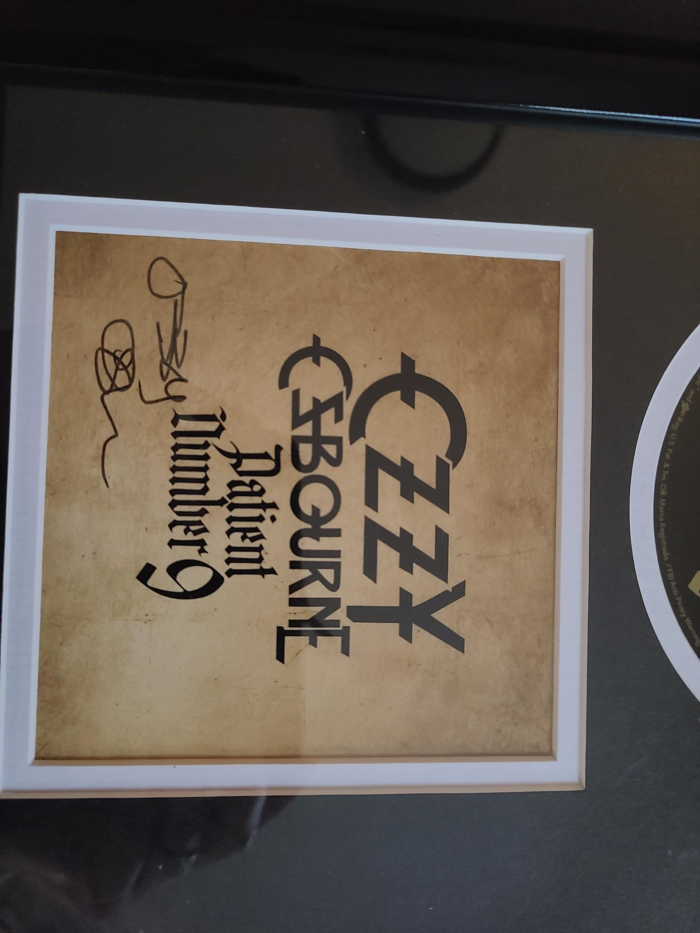 Ozzy Osbourne Signed Autographed Patient Number 9 Matted & Framed