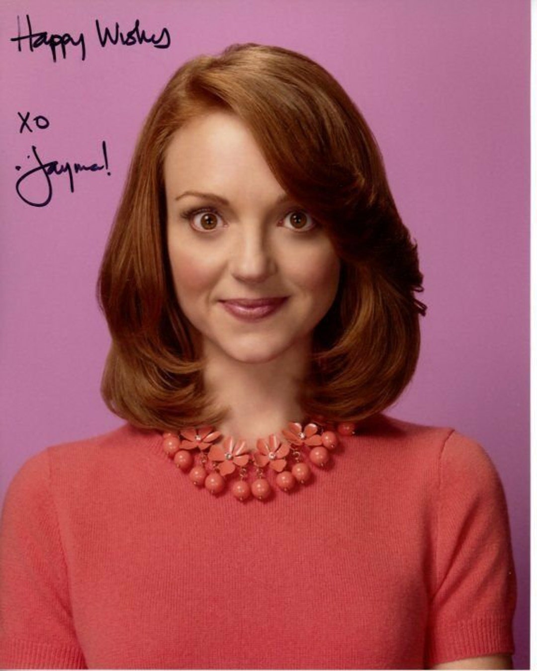 Jayma Mays Signed Autographed 8x10 Glee Emma Pillsbury Photo UK