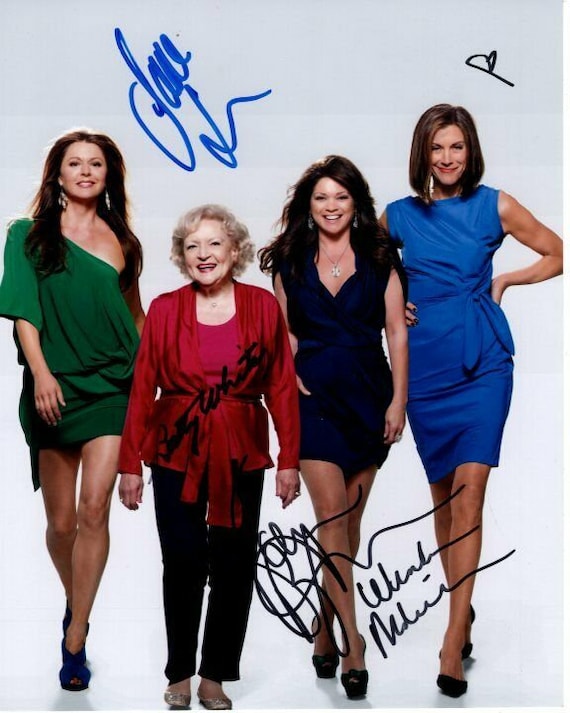 Hot in Cleveland Signed Cast Photo Betty White Jane Leeves Etsy