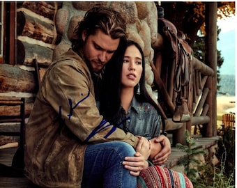 Kelsey Asbille Chow and Luke Grimes signed autographed 8x10 Yellowstone Monica and Kayce Dutton photo
