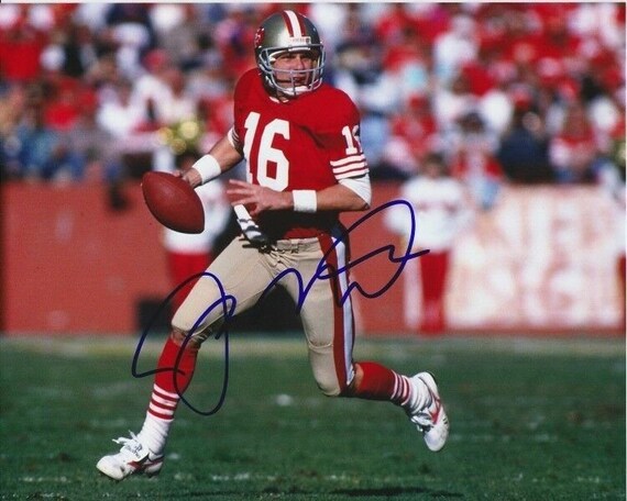 ジョー・モンタナのサイン入り 8x10 NFL サンフランシスコ 49ers 写真