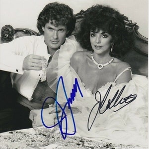 David Hasselhoff and Joan Collins autographed 8x10 the cartier affair photo rare