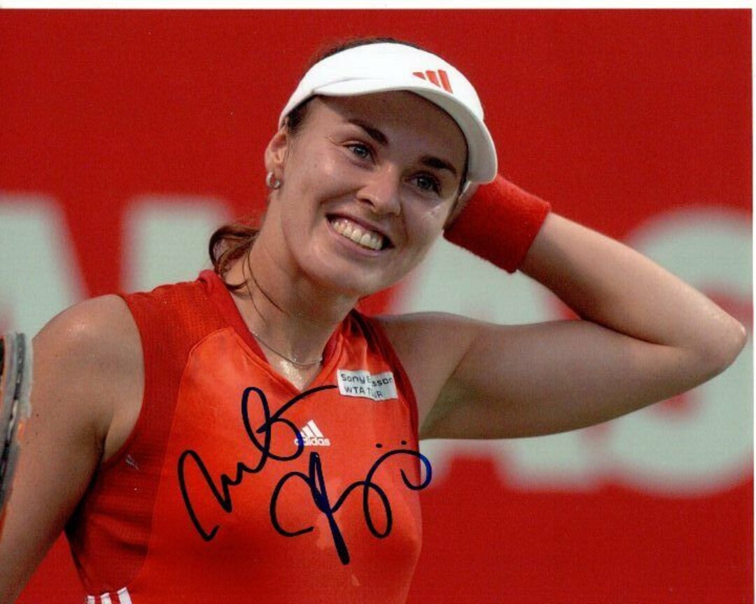Foto de tenis 8x10 autografiada por Martina Hingis España