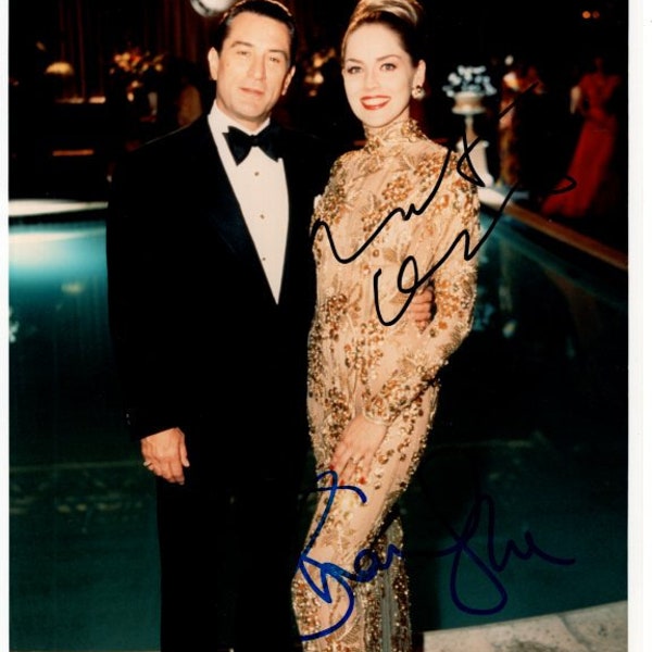 Robert De Niro DeNiro and Sharon Stone signed autographed 8x10 Casino photo
