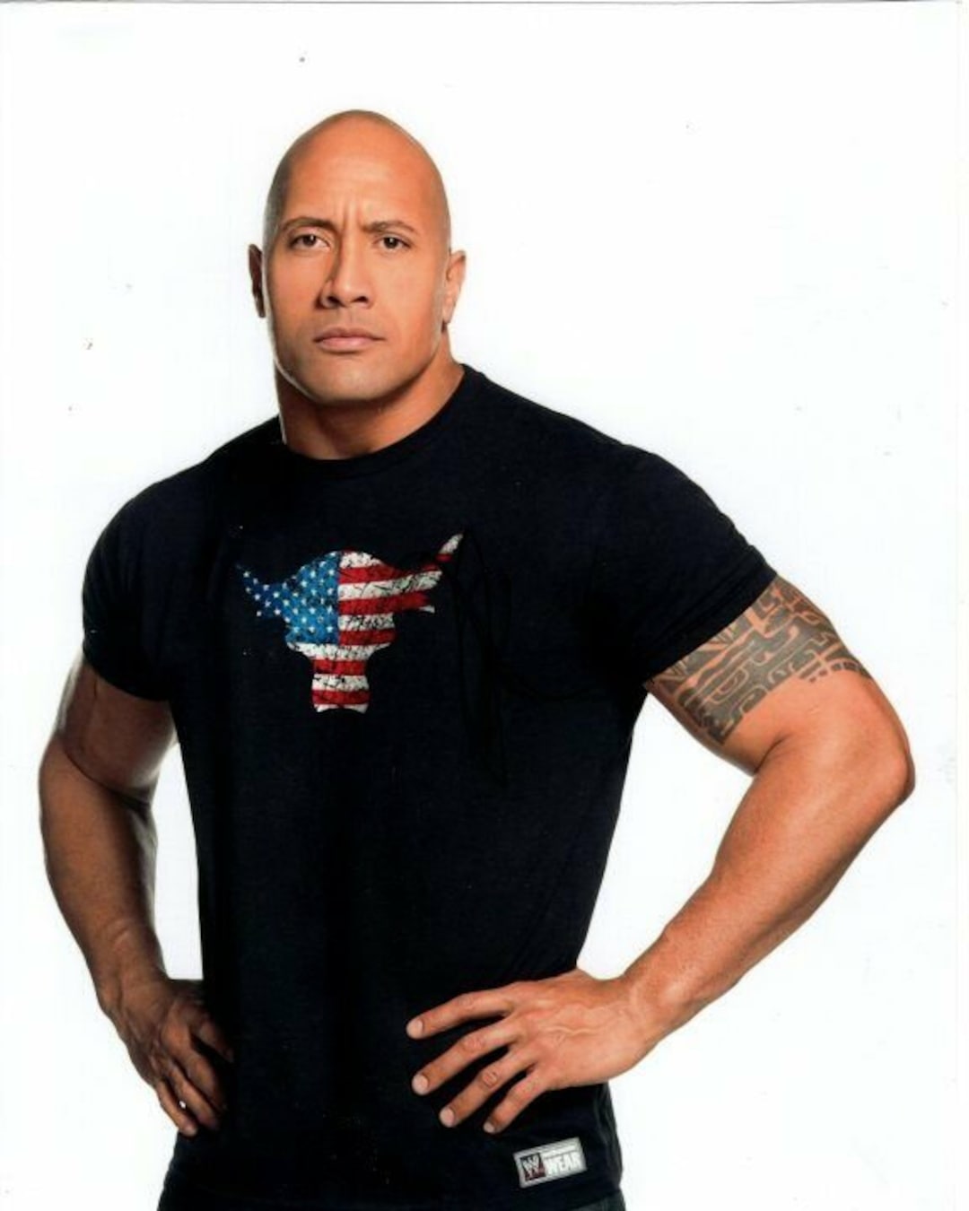 WWE THE ROCK SIGNED THE PEOPLE'S EYEBROW 8X10 PHOTO