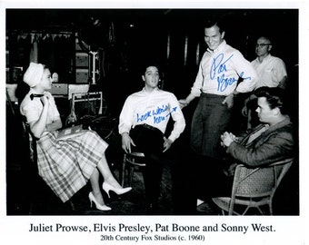 Pat Boone signed autographed 8x10 w/ Elvis Presley photo