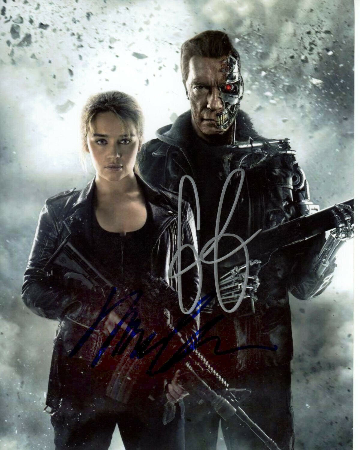 Arnold Schwarzenegger and Emilia Clarke Signed Terminator 8x10 Photo - Etsy