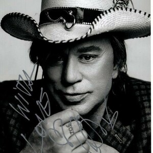 貴重　ミッキー・ローク　Mickey Rourke アメリカ俳優　直筆サイン色紙 ミッキー・ロークとキム・ベイシンガーのサイン入り8x10 9 1/2週間の