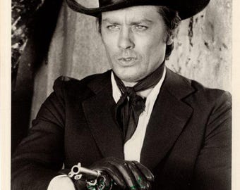 Alain Delon Signed Autographed 8x10 Red Sun Gauche Vintage Cowboy