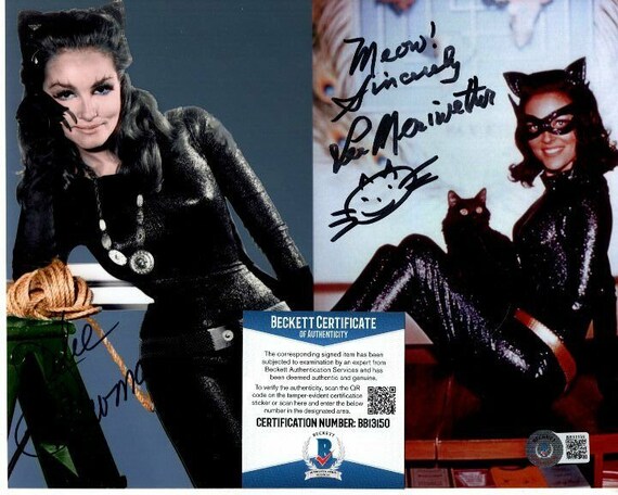 Julie Newmar and Lee Meriwether Signed 8x10 Batman Catwoman Photo