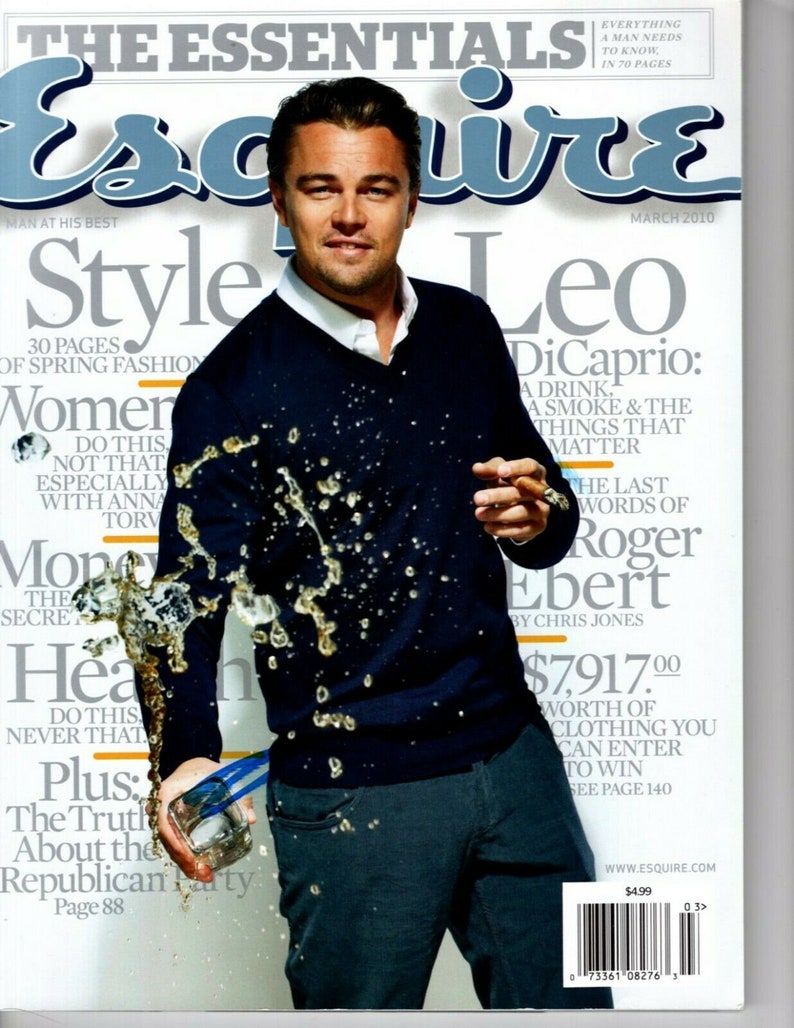 Leonardo Leo Dicaprio Signed Autographed Esquire Magazine Etsy 