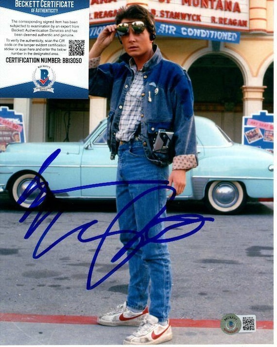 Michael J. Fox Signed 8x10 Back to the Future Marty Mcfly Photo
