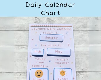 Children's Daily Calendar, Child's Everyday Calendar, Kids Daily Routine, Visual Calendar, Daily Planner, Children's Personalised Calendar