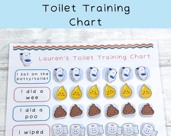 Children's Toilet Training Chart, Personalised Child's Potty Training Chart, Toddler Reward Chart, Kids Toileting Chart, Behaviour, Nursery