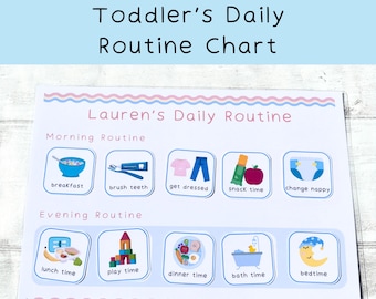 Toddler Daily Routine Chart, Children's Personalised Chart, Timetable, Morning Evening Routine, Responsibilities, Kid's Daily Checklist