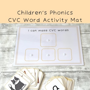 Phonics CVC Word Mat, Children's Phonic Words, Blending Spelling ...
