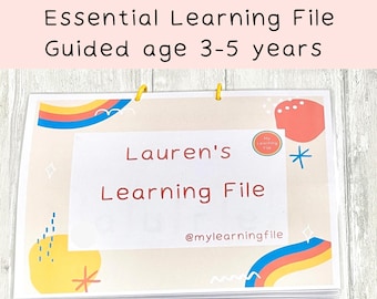 3-5 Children's Busy Book, Personalised Learning File, Toddler Quiet Activity Folder, Educational Binder, School Education, UKCA Approved