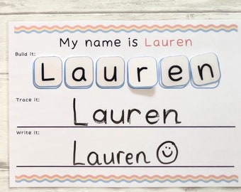 Name Writing Practice Children's Mat, Name Matching, Nursery, Pencil Control, Reception, EYFS Learning, Tracing, Chart, UKCA Approved