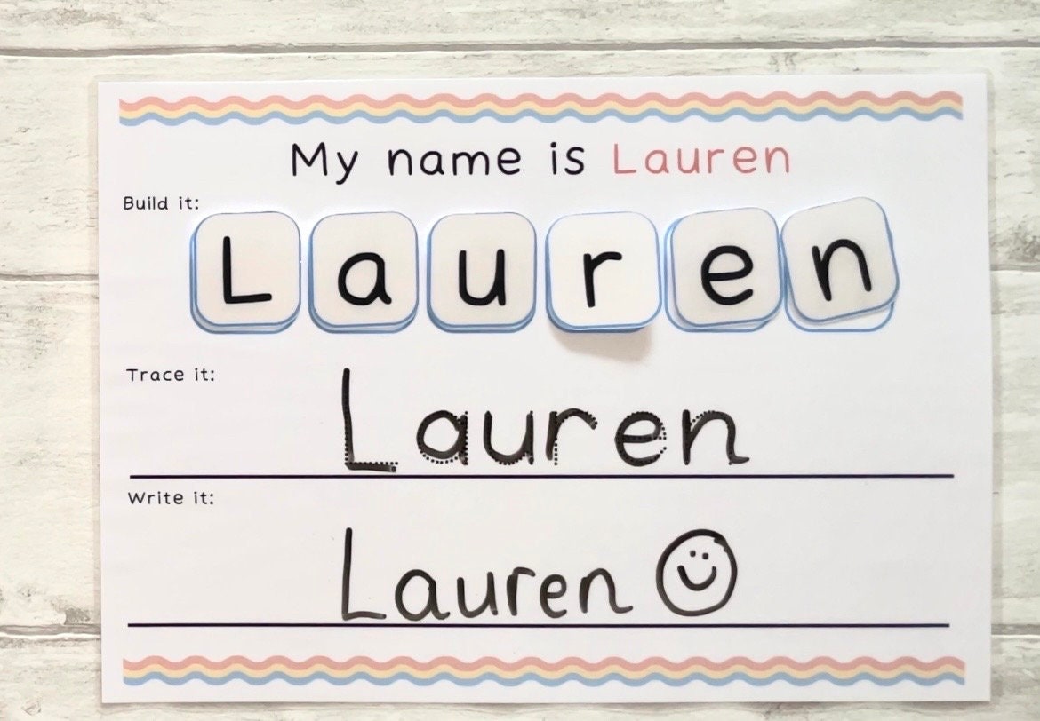 Name Writing Practice Children's Mat, Name Matching, Nursery, Pencil ...