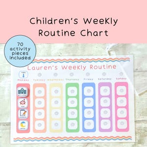 Children’s Weekly Routine Chart, Personalised Planner Chart, Weekly Routine Timetable, Responsibilities, Daily Checklist, UKCA Approved
