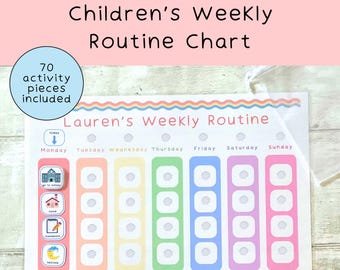 Children’s Weekly Routine Chart, Personalised Planner Chart, Weekly Routine Timetable, Responsibilities, Daily Checklist, UKCA Approved