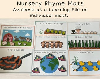 Children's Nursery Rhyme Mats, Activity Mats, Child’s Busy Book, Singing Songs, Learning, EYFS, Education, Toddler, Pre-School, UKCA