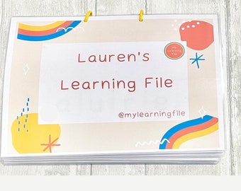 3-5 Children's Essentials Learning File | Personalised Busy Books | Activity Folder | Educational Binder | Toddler | School | UKCA Approved