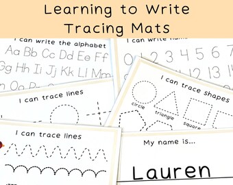 Learning to Write Tracing Mats, Children's Handwriting Practise, Kids Pencil Control Activity Mats, Children's Fine Motor Skills, UKCA