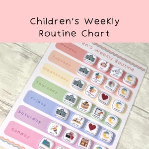 Weekly Routine Chart, Children&#39;s Personalised Planner Chart, Weekly Routine Timetable, Responsibilities, Checklist Bedtime, UKCA Approved