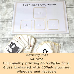 Phonics CVC Word Mat, Children's Phonic Words, Blending Spelling ...