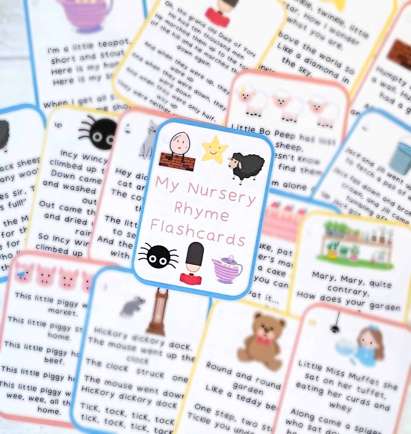 Incy Wincy Spider – Nursery Rhyme - Lyrics and Printables - Flashcards