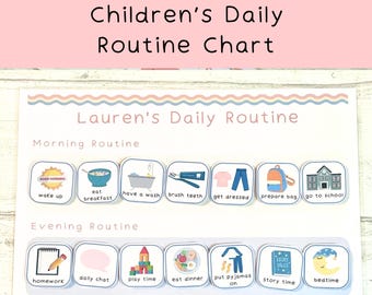 Daily Routine Chart, Children's Personalised Chart, Timetable, Morning Evening Routine, Responsibilities, Checklist Bedtime, UKCA Approved