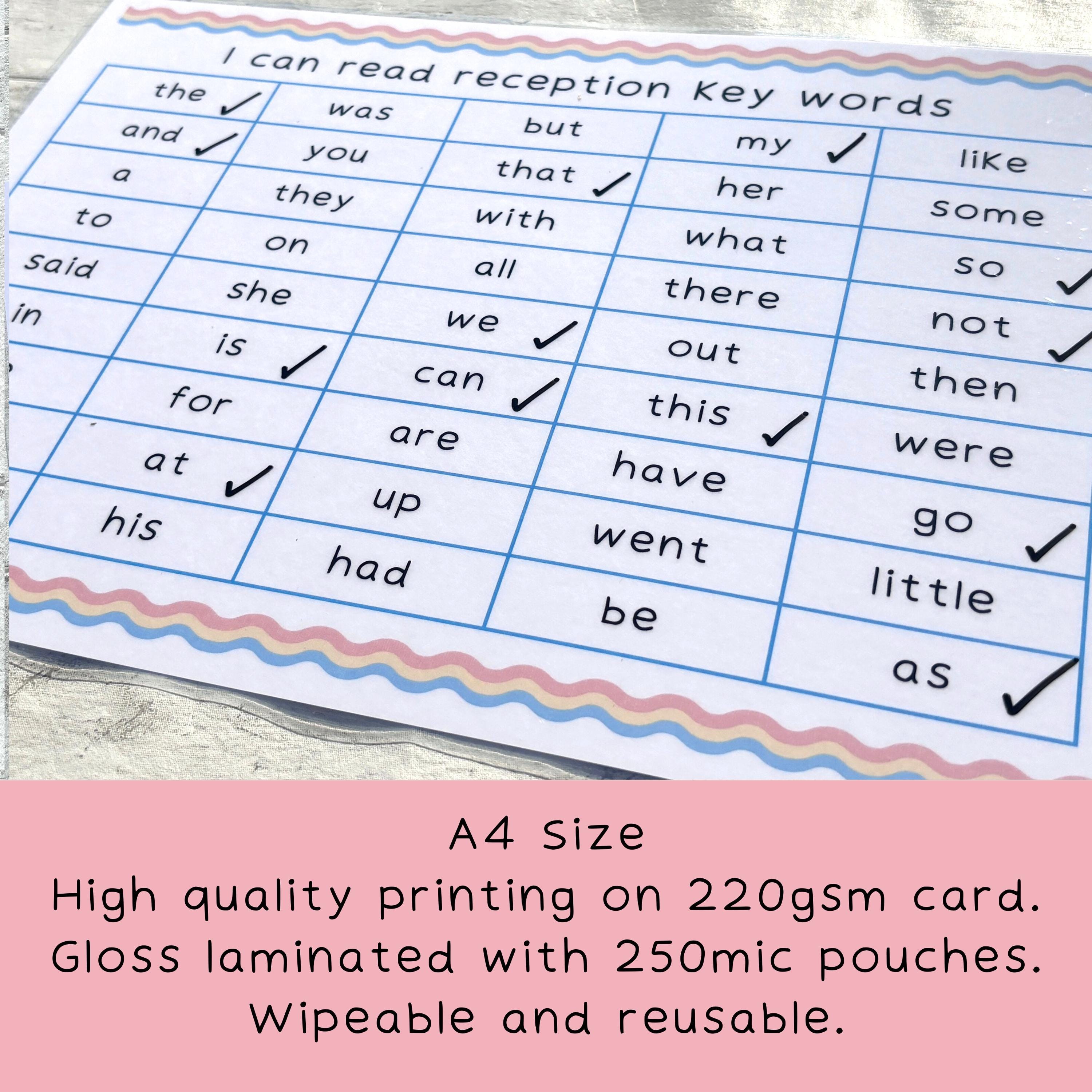 Reception Key Words Mat, Children's Tricky Words, Sight Words, EYFS ...