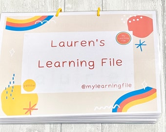 3 + Years Children's Busy Book, Learning File, Toddler Personalised Activity Folder, Educational Binder, School, UKCA Approved, Kids, EYFS