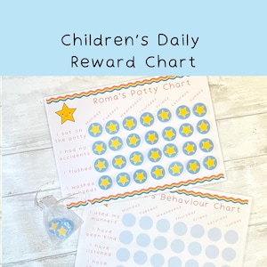 Children's Reward Chart, Child's Personalised Chart, Potty Training, Behaviour, Toilet Training, Star Chart, Goal Setting, UKCA Approved